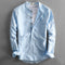 Camisa de Lino Suelta para Hombre - Manga Larga Casual Color Sólido