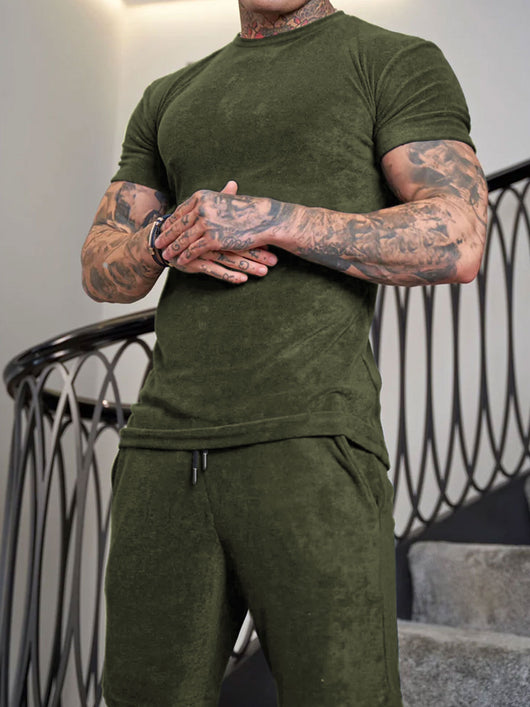 Traje Deportivo Casual de Ante con Manga Corta - Image 5