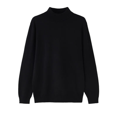 Suéter Mock Neck de Manga Larga Holgado para Hombre - Camiseta Base Casual - Image 5