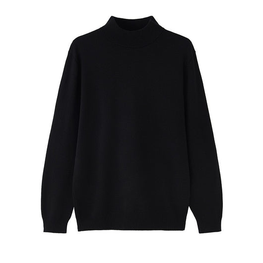 Suéter Mock Neck de Manga Larga Holgado para Hombre - Camiseta Base Casual - Image 5