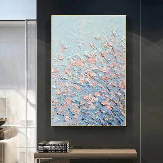 Cuadro Abstracto Pintado a Mano con Flores Modernas - Arte de Pared sin Marco - Image 14