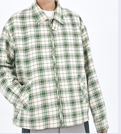 Chaqueta de Diseño Original en Tela Cuadros Verde - Image 11