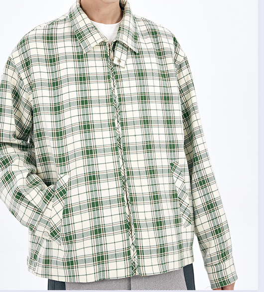 Chaqueta de Diseño Original en Tela Cuadros Verde - Image 11