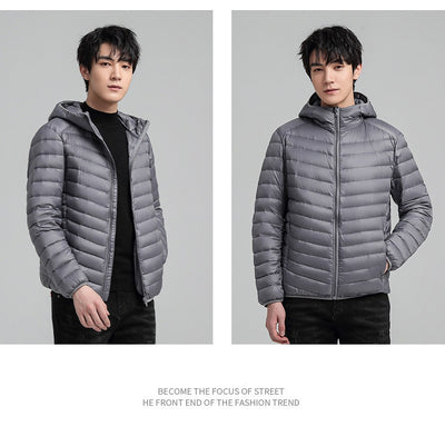 Chaqueta Acolchada Ligera con Capucha para Hombre - Abrigo Casual Cálido - Image 12