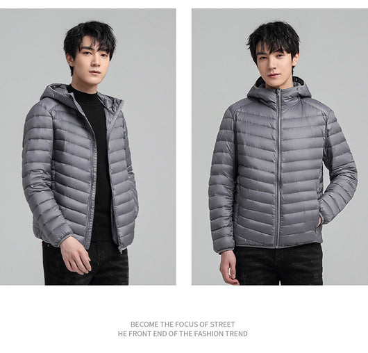 Chaqueta Acolchada Ligera con Capucha para Hombre - Abrigo Casual Cálido - Image 12