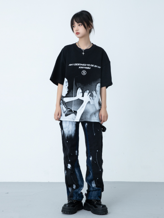 Jeans Rectos Tide Splash Ink de Corte Urbano - Image 11
