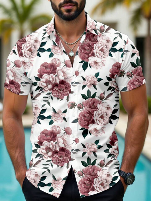 Camisa Casual Hawaiana con Estampado Floral 3D para Hombre - Image 7