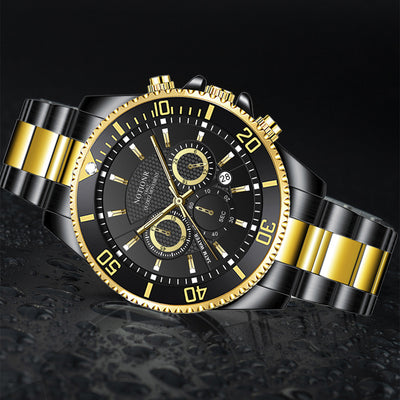 Reloj de Lujo Dorado para Hombre - Acero Inoxidable Resistente al Agua con Esfera Luminosa - Image 25