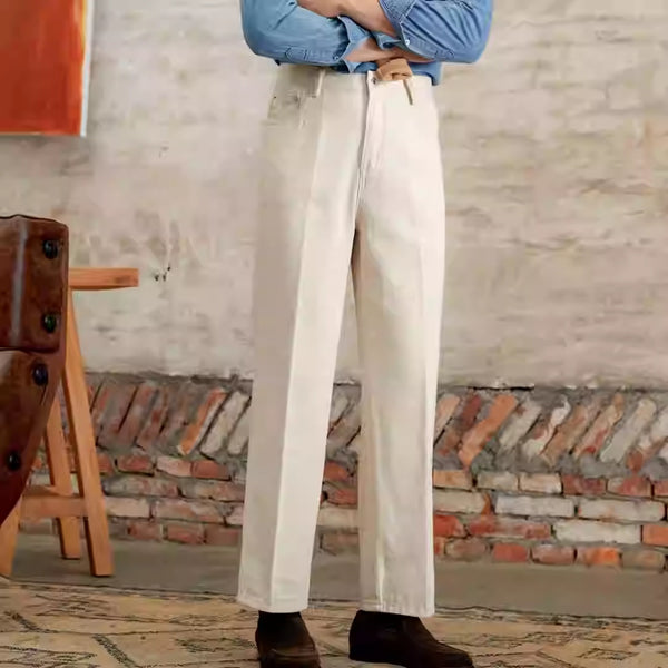 Jeans Rectos de Algodón Británico Estilo Old Money - Corte Bootcut Clásico