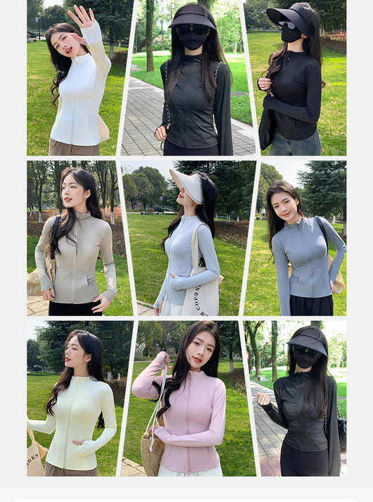 Chaqueta Deportiva Ajustada Anti UV Ice Silk para Mujer - Image 15