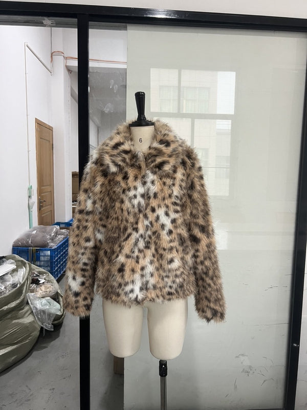 Abrigo Casual Estampado Leopardo con Cuello para Mujer - Image 6