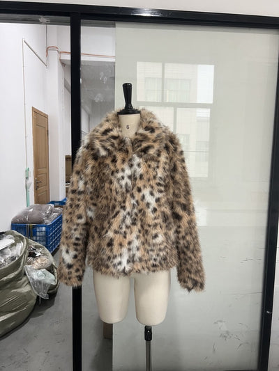 Abrigo Casual Estampado Leopardo con Cuello para Mujer - Image 6