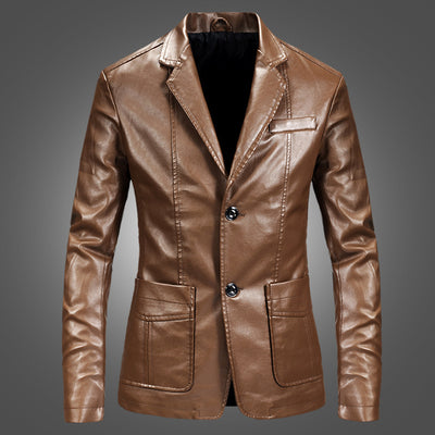 Blazer de Cuero Slim Fit Primavera para Hombre - Image 7