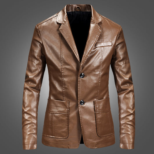 Blazer de Cuero Slim Fit Primavera para Hombre - Image 7