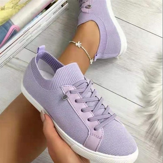 Zapatos Deportivos Tejidos Transpirables con Cordones