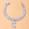 Water Drop Letter Anklet Personality Wild Square Cuban Silver C