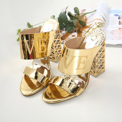 Pantuflas Huecas Elegantes con Tacón Alto para Mujer - Image 4