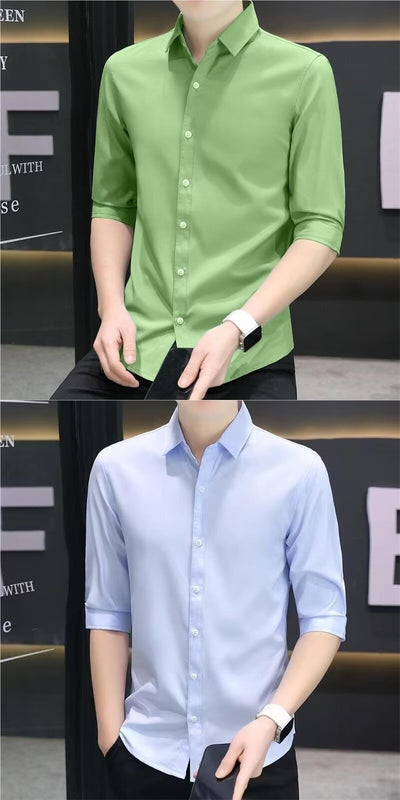 Camisa Entallada de Manga Corta para Hombre - Image 14