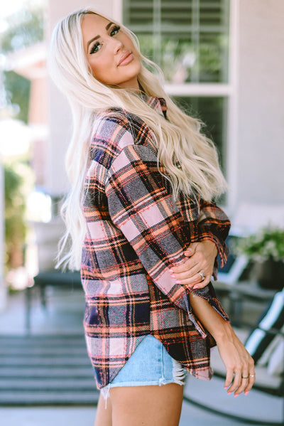 Abrigo Camisa Cuadros Suelta para Mujer - Elegancia Casual de Manga Larga - Image 16