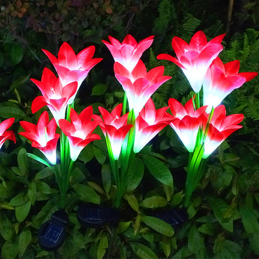 Linterna Solar Lirio Festiva para Jardín y Patio
