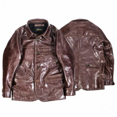Chaqueta de Cuero Pesado Largo para Hombre - Image 10
