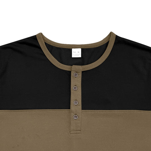 Camiseta Base Retro de Bloques de Color Manga Larga para Hombre - Image 17