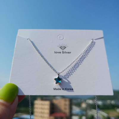 Cadena de Clavícula con Estrella Azul y Cierre de Oreja - Image 20