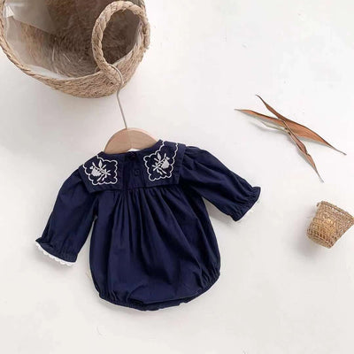 Enterizo Bebé Estilo Marinero con Cuello Bordado - Image 3