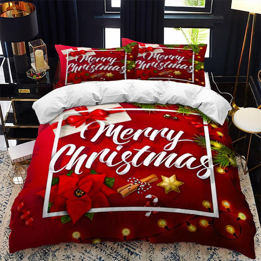 Juego de Cama Navideño Textil Hogar Impresión 3D Tres Piezas - Image 6