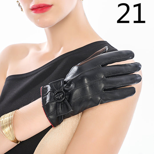 Guantes de Cuero para Moto Invierno Plus Forro Terciopelo Impermeables - Image 55