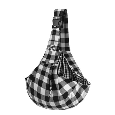 Bolsa Bandolera para Mascotas a Cuadros Rojo y Negro con Correa Ajustable - Image 13