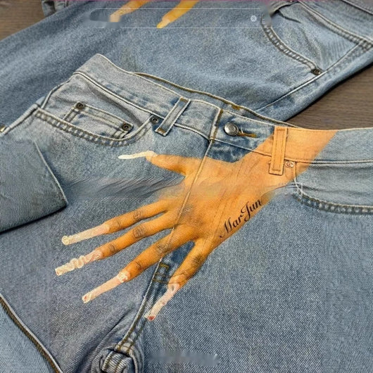 Jeans Estampados Personalizados con Diseño de Dedos - Image 5
