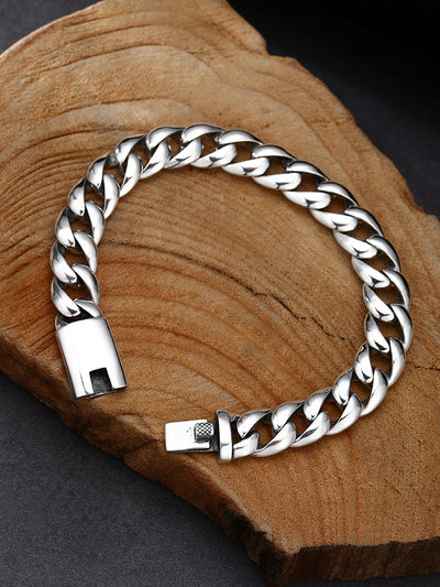 Pulsera Cubana de Plata 925 Estilo Nacional Brillo Espejo - Image 7