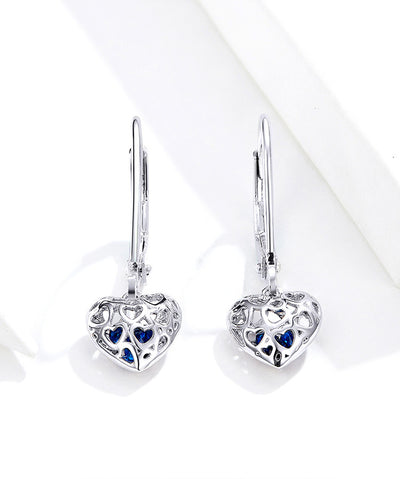 Aretes de Plata Esterlina 925 Corazón Hueco - Image 3
