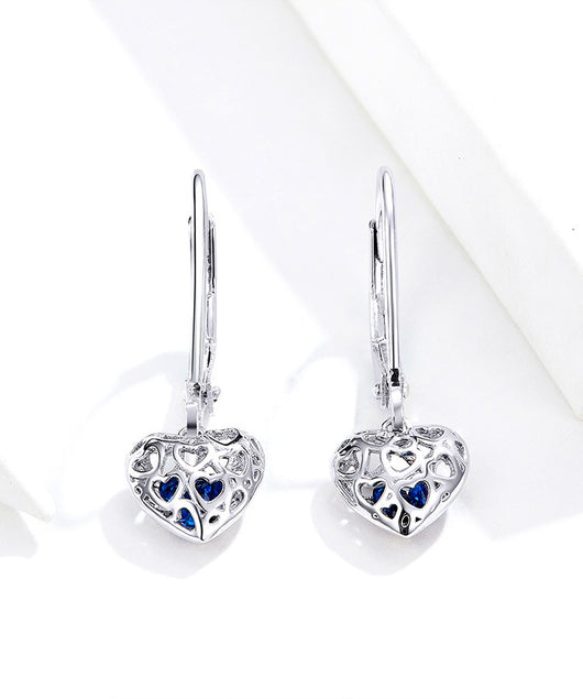 Aretes de Plata Esterlina 925 Corazón Hueco - Image 3