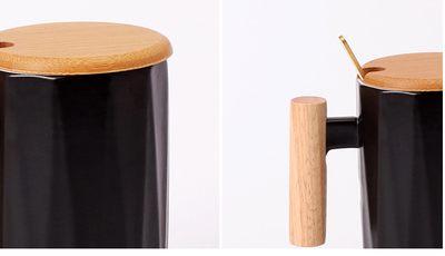 Taza de Cerámica Recta con Asa de Madera - Image 43