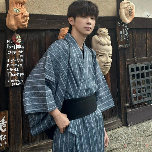 Yukata Japonés de Verano para Hombre - Ropa de Descanso Tradicional