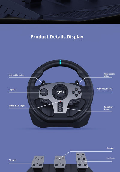 Volante de Carreras PXNV9 Compatible con PC, PS3, PS4 y Xbox One - Image 9