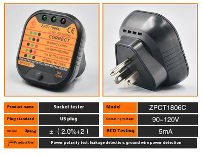 Probador de Enchufes con Detector de Polaridad y Fugas a Tierra - Image 11
