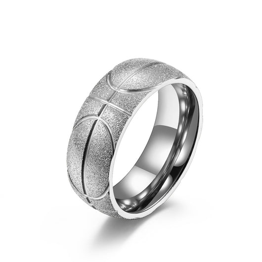 Anillo de Baloncesto en Acero Inoxidable con Diseño Tallado y Acabado Mate - Image 6