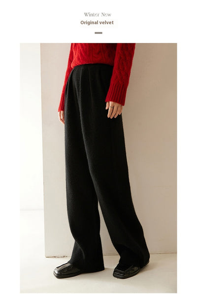 Pantalones Anchos de Cachemira para Mujer Otoño e Invierno - Image 23