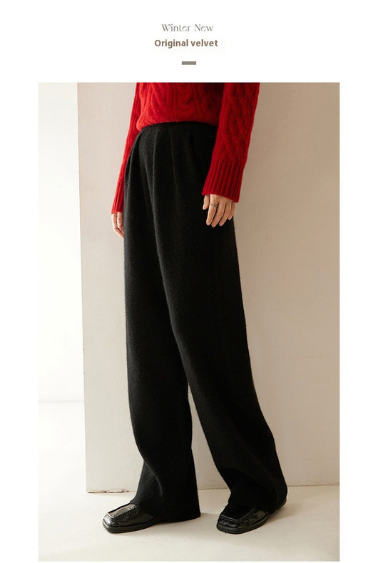 Pantalones Anchos de Cachemira para Mujer Otoño e Invierno - Image 23