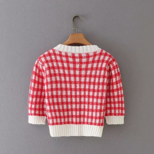 Blusa Cuello Redondo con Detalles en Contraste y Mangas Cinco Puntos - Image 7