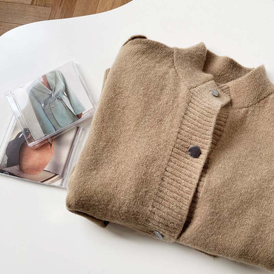 Cardigan Tejido Holgado para Mujer - Saco Suéter Abotonable - Image 4