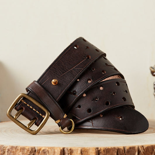 Cinturón de Cuero Genuino Estilo Retro para Hombre - Diseño Versátil y Duradero - Image 8