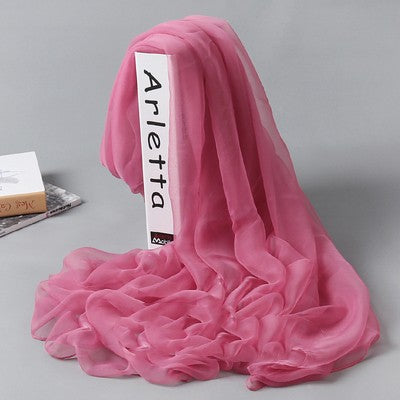 Pañuelo de Seda Largo para Mujer - Chal Playero Chifón Liso Grande - Image 40