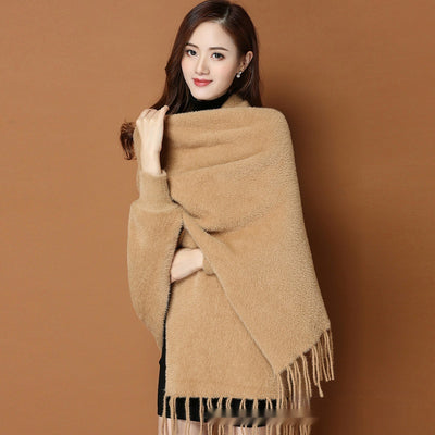 Chal Grueso de Invierno con Mangas de Visón Sintético - Bufanda Clásica para Mujer - Image 6
