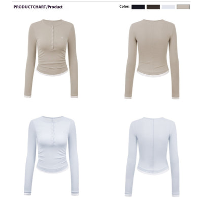 Camiseta Manga Larga Slim-fit con Cuello Falso Tejido Doble Capa - Image 8