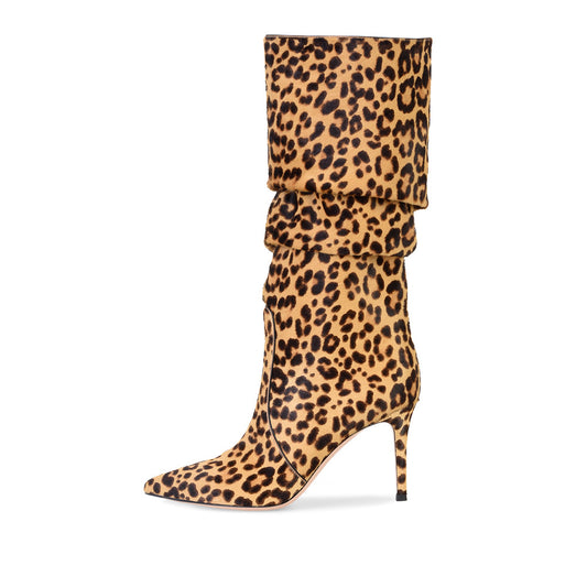 Botas Invierno Leopardo Tacón Aguja Mujer