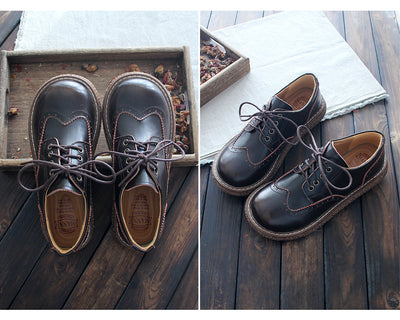 Zapatos de Cuero para Mujer Estilo Retro Literario - Image 20